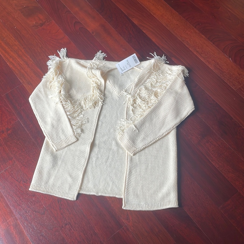 Girls mango fringe cardigan